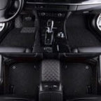 CUSTOMIZED DOUBLE-LAYER BLACK BASE WITH BLACK LOOP PILE CAR MATS