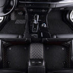 CUSTOMIZED DOUBLE-LAYER BLACK BASE WITH BLACK LOOP PILE CAR MATS