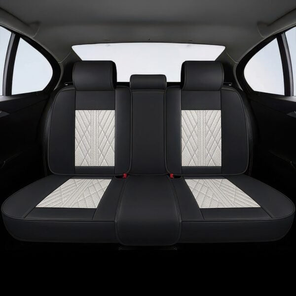 Beige & Black Car Seat Covers