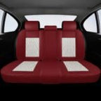 Beige & Red Car Seat Covers