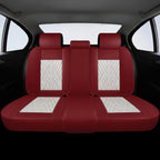 Beige & Red Car Seat Covers