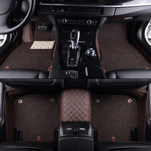 CUSTOMIZED DOUBLE-LAYER COFFEE BASE WITH COFFEE LOOP PILE CAR MATS