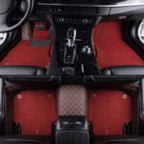 CUSTOMIZED DOUBLE-LAYER COFFEE BASE WITH RED LOOP PILE CAR MATS