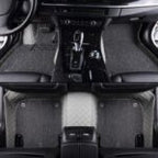 CUSTOMIZED DOUBLE-LAYER LIGHT GREY BASE WITH GREY LOOP PILE CAR MATS