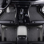 CUSTOMIZED DOUBLE-LAYER LIGHT GREY BASE WITH GREY LOOP PILE CAR MATS