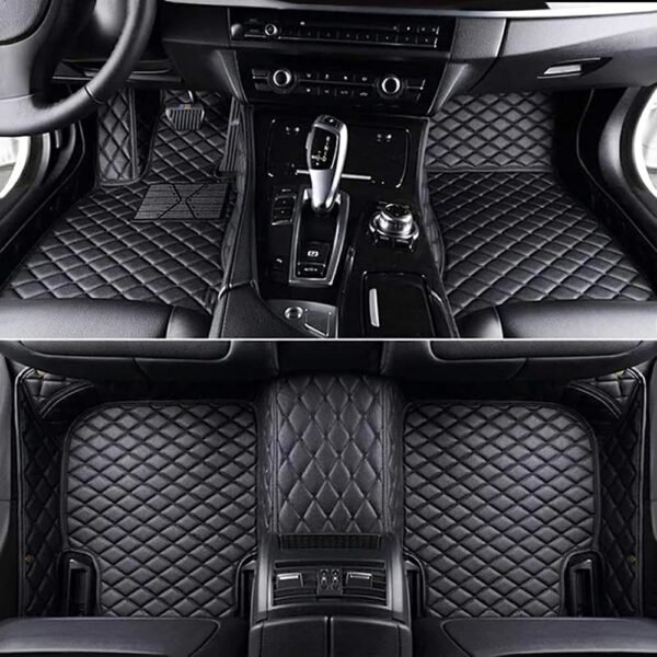 BLACK & BLACK DIAMOND STITCHING LUXURY CAR MATS