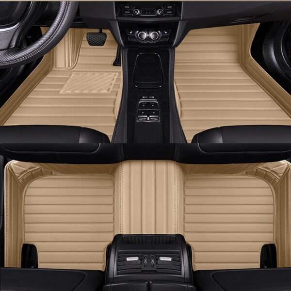 BEIGE STRIPE STITCHING LUXURY CAR MATS