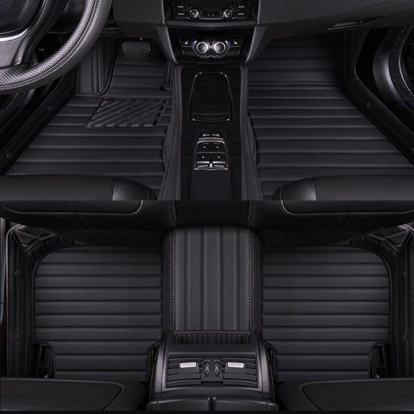 BLACK STRIPE STITCHING LUXURY CAR MATS