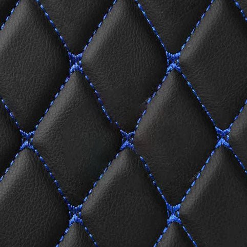 BLACK & BLUE DIAMOND STITCHING LUXURY CAR MATS