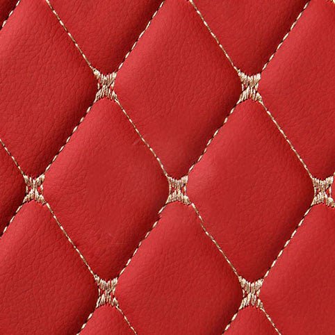 CHERRY RED DIAMOND STITCHING LUXURY CAR MATS