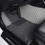 CUSTOMIZED DOUBLE-LAYER LIGHT GREY BASE WITH GREY LOOP PILE CAR MATS