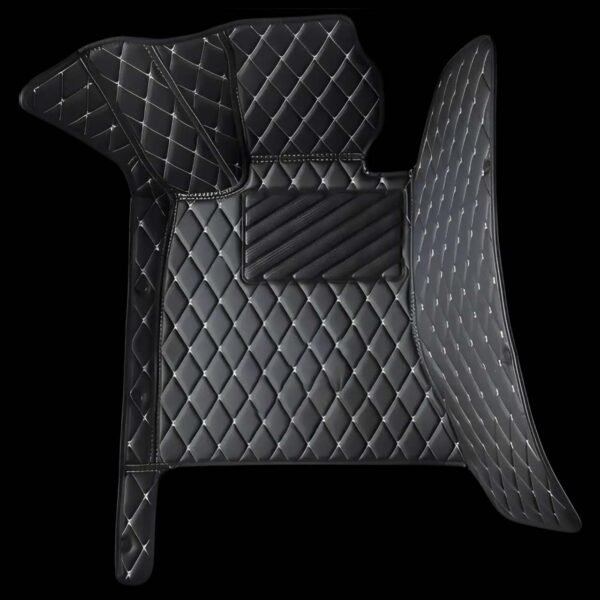 BLACK &WHITE DIAMOND STITCHING LUXURY CAR MATS