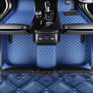 BLUE DIAMOND STITCHING LUXURY CAR MATS