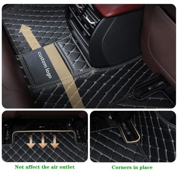 BLACK & BEIGE DIAMOND STITCHING LUXURY CAR MATS
