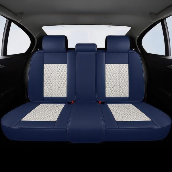 Beige & Blue Car Seat Covers