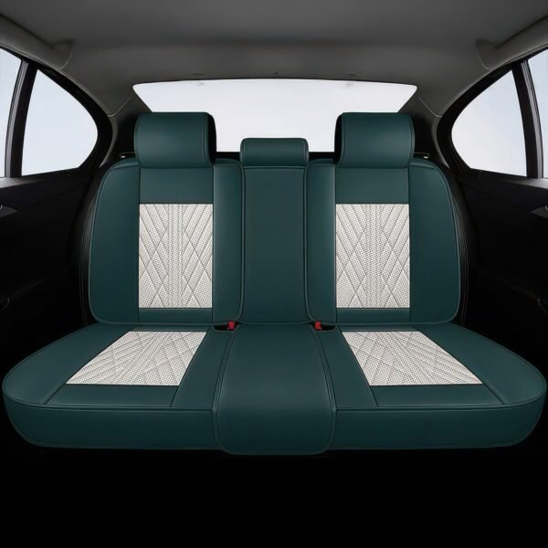 Beige & Green Car Seat Covers