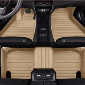BEIGE STRIPE STITCHING LUXURY CAR MATS
